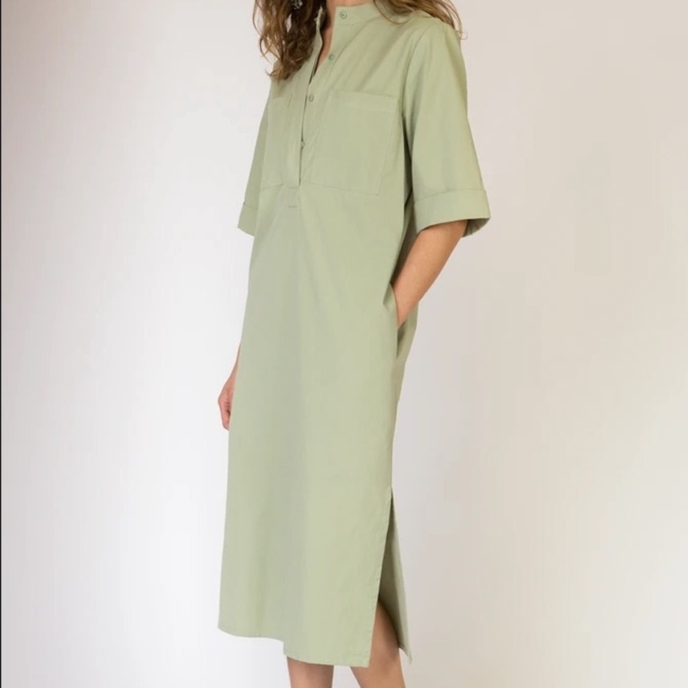 Shades of Grey by Micah Cohen Henley Tie Shirt Dress